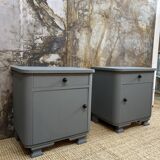 Pair of bedside tables 50s slate