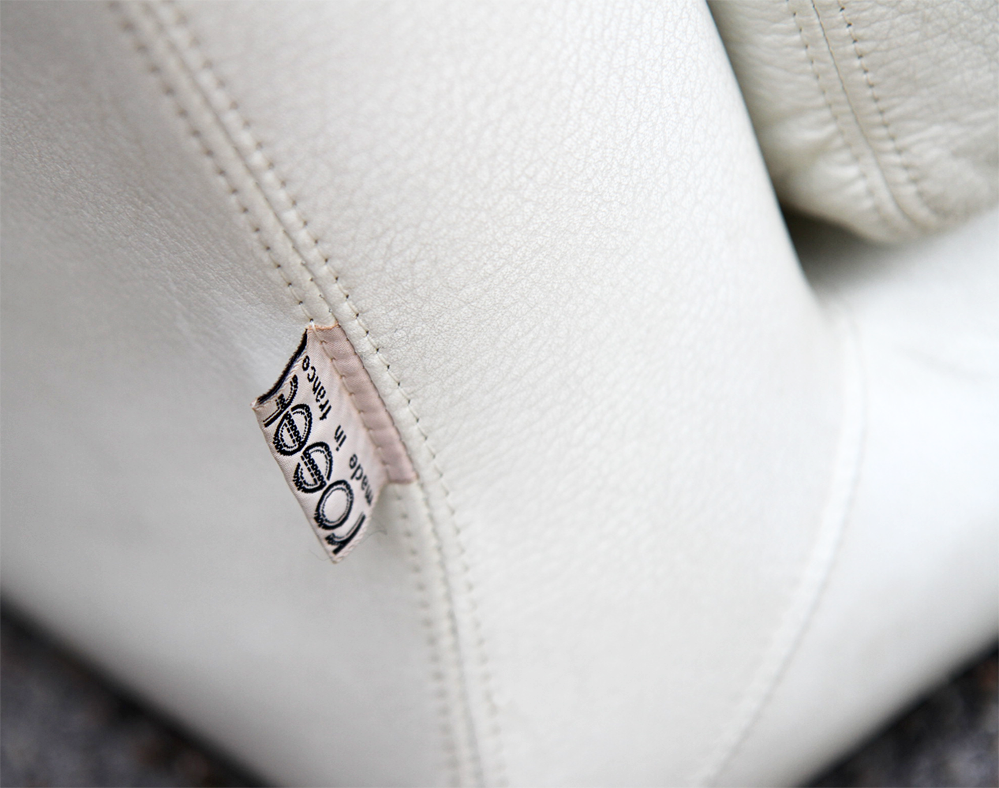 Ligne Roset white leather sofa