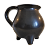Black ceramic tripod vase