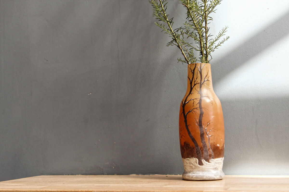 Vase glass paste by Legras