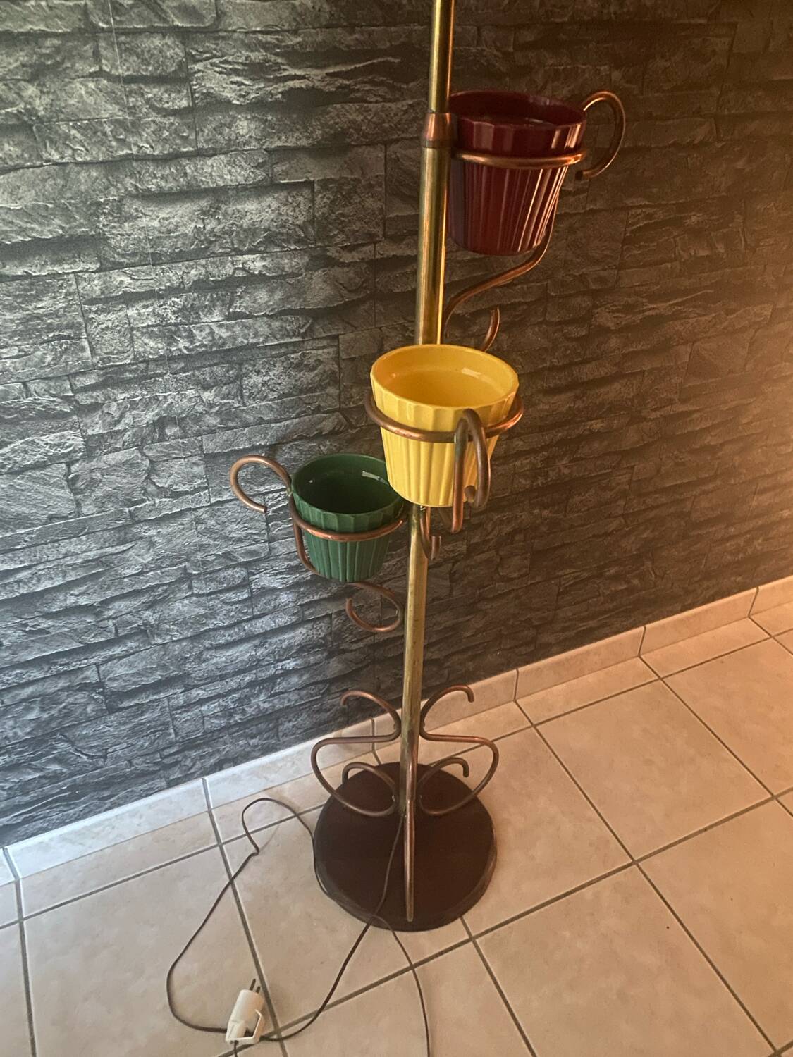 Very beautiful vintage plant stand lamp