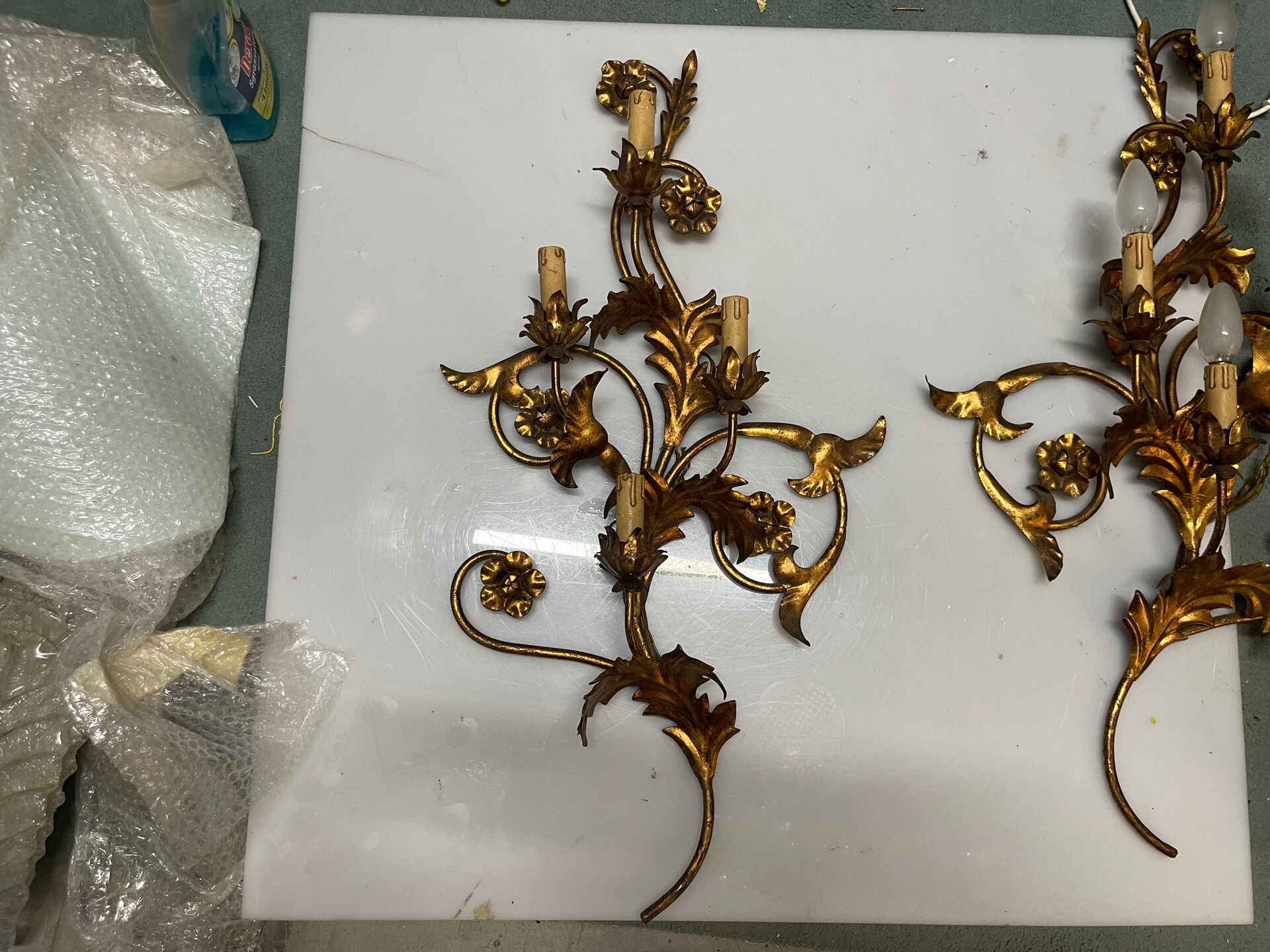 Appliques dorées florentines extra grandes, ensemble de 2
