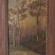 Oil on wood signed Sous bois de Forêt in autumn 1930