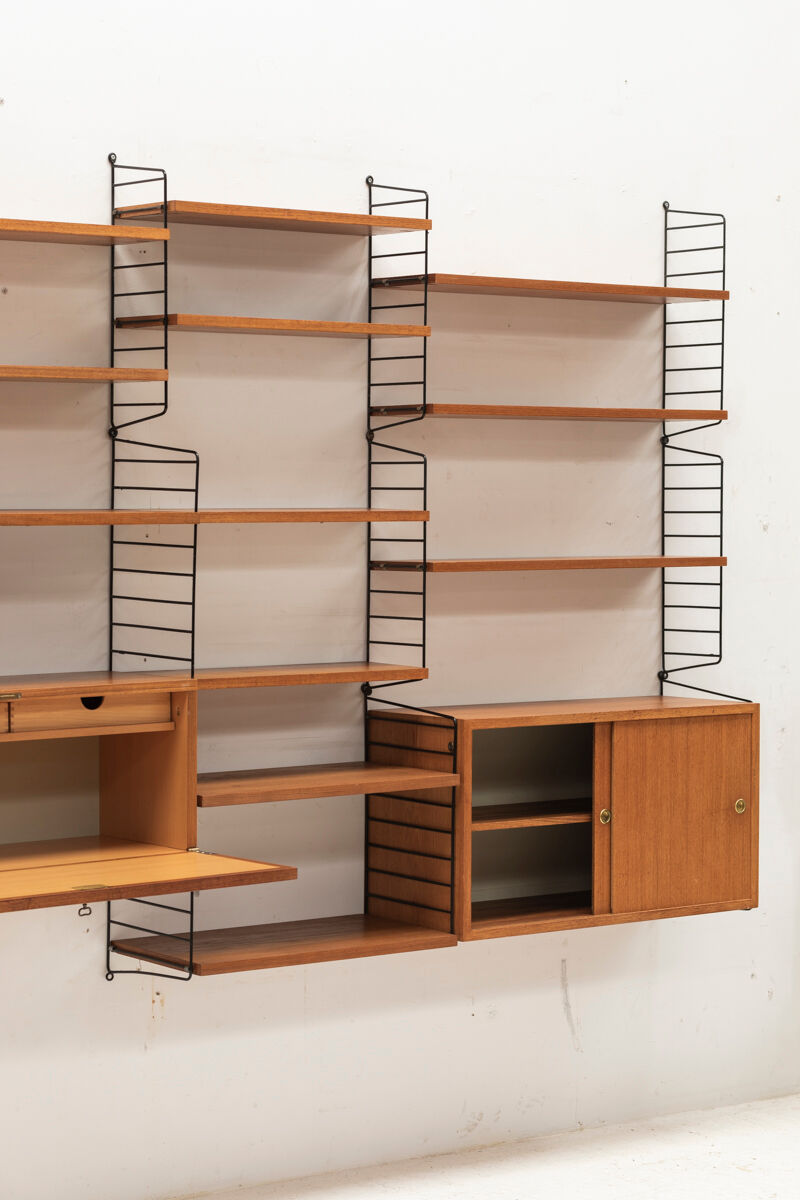3-Piece wall unit by Nisse Strinning for String, Sweden, 1960s