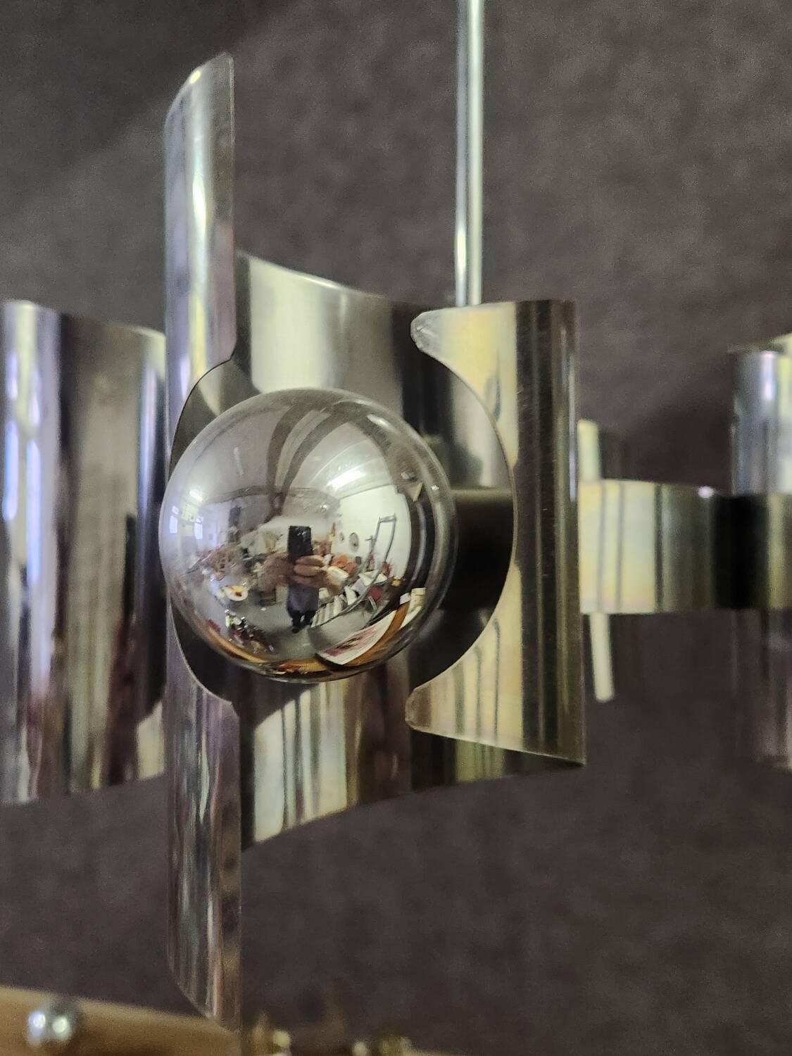 Vintage ceiling light with 4 lights, space age design.