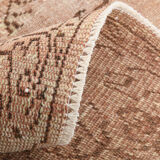 5x9 hand knotted brown vintage tapis rug, 276x160cm