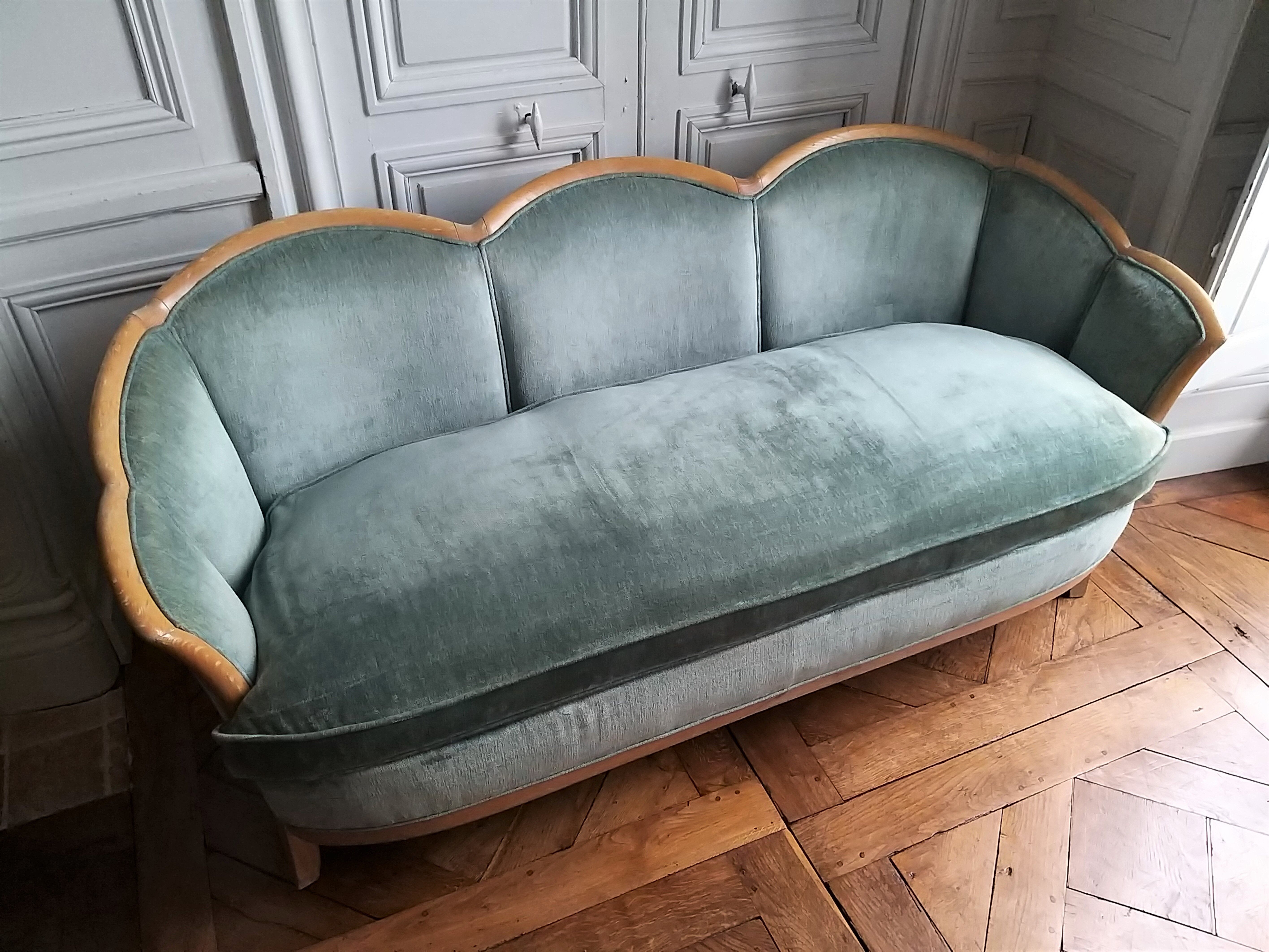 Vintage Art Deco style sofa design Rosello in Paris