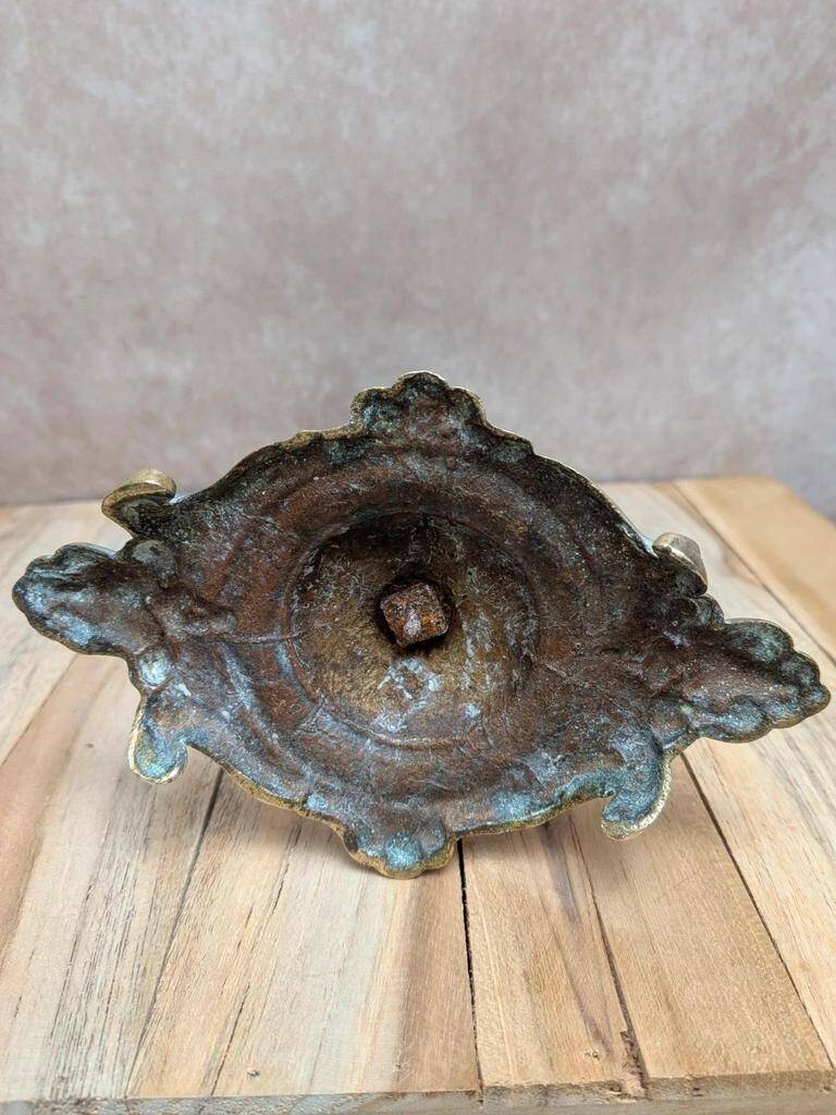 Antique brass candlestick heron – Orientalist Art Nouveau style