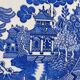Large blue and white English plate – Chinoiserie decoration – Churchill Home