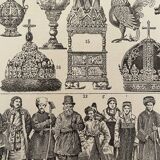 Lithograph engraving on the art of Russia from 1897