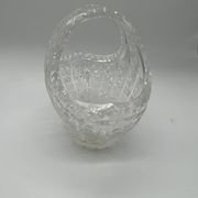 Panier en cristal de Bohême taillé – XXe siècle