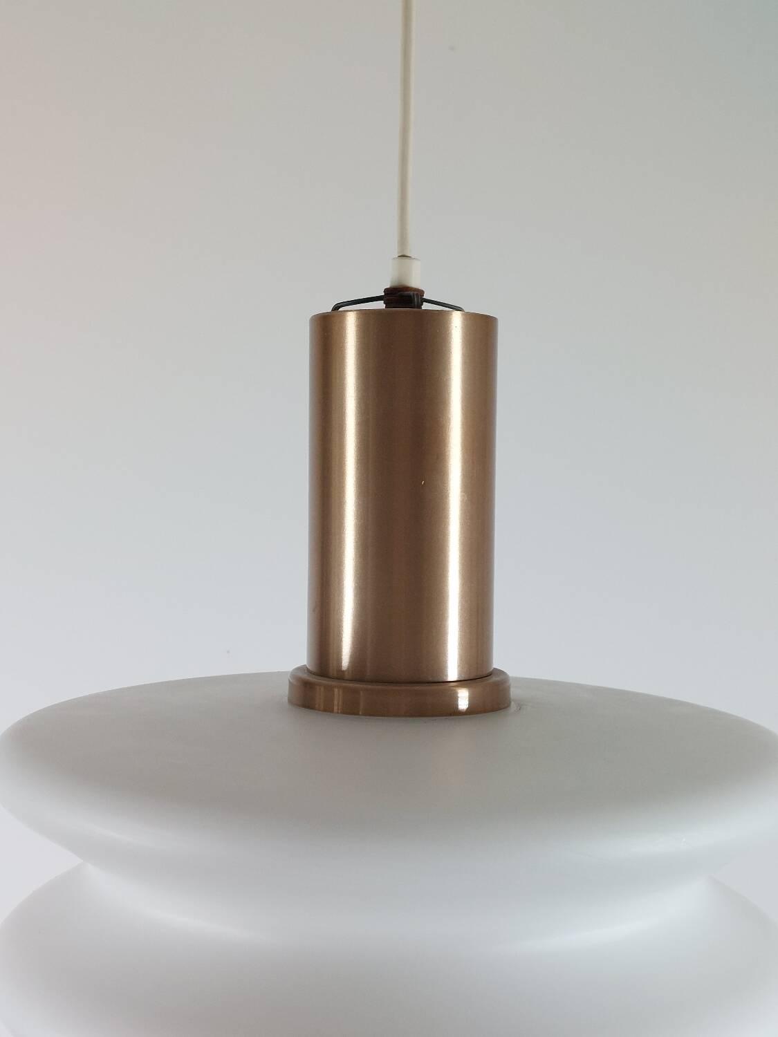 Vintage opal glass suspension in futuristic style, mid-century.