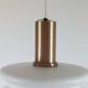 Suspension vintage en verre opale style futuriste, milieu du siècle