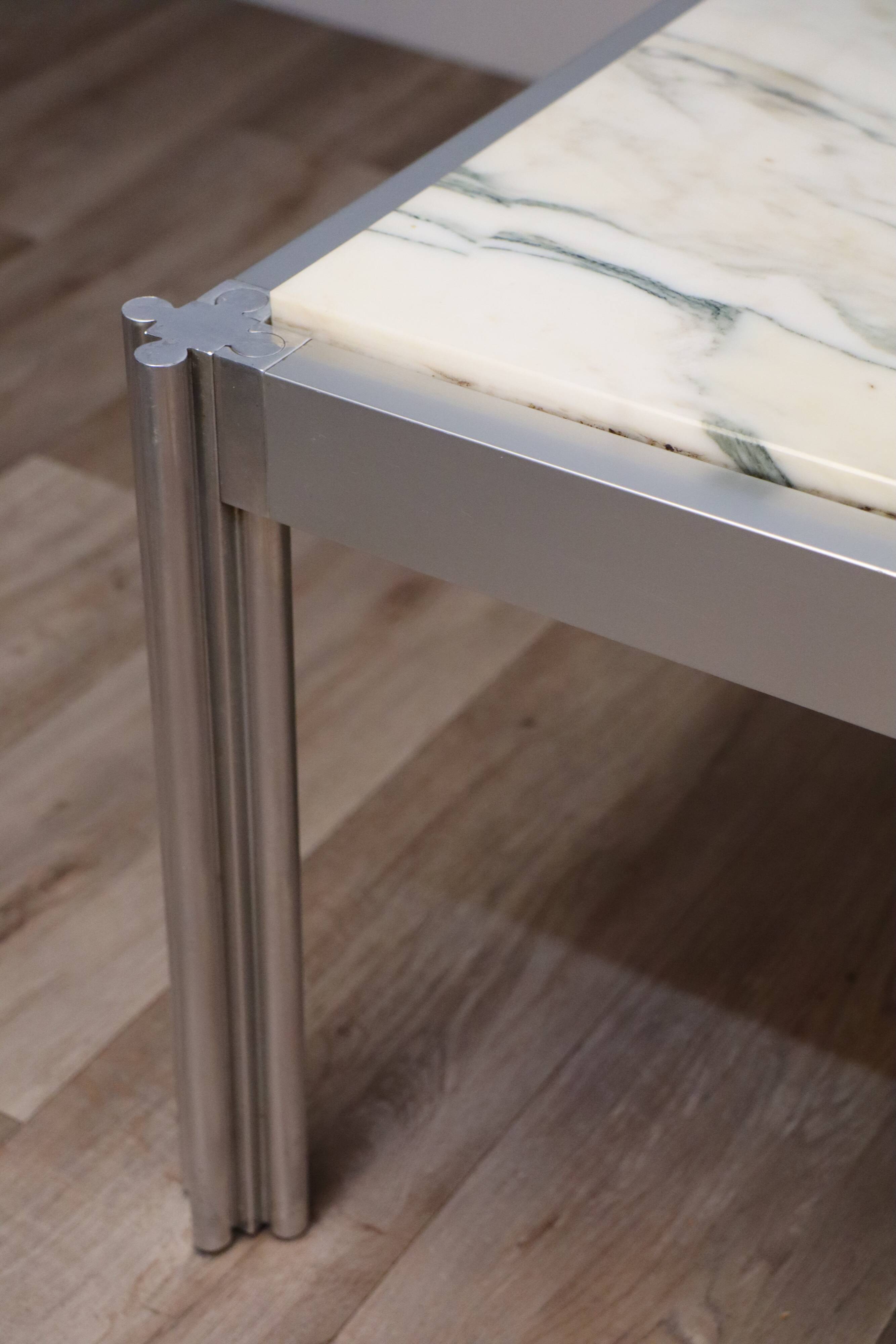 Table basse de Georges Ciancimino en marbre et aluminium, 1970