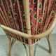 Vintage rattan chair with red fabric – 1960s/70s