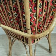 Vintage rattan chair with red fabric – 1960s/70s