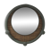 Round decorative mirror in sage green and rattan – Chic country style