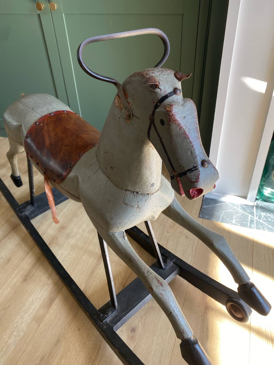 Vintage wooden rocking horse 1920