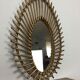 Mirror sun rattan 61 x 42 cm painted golden