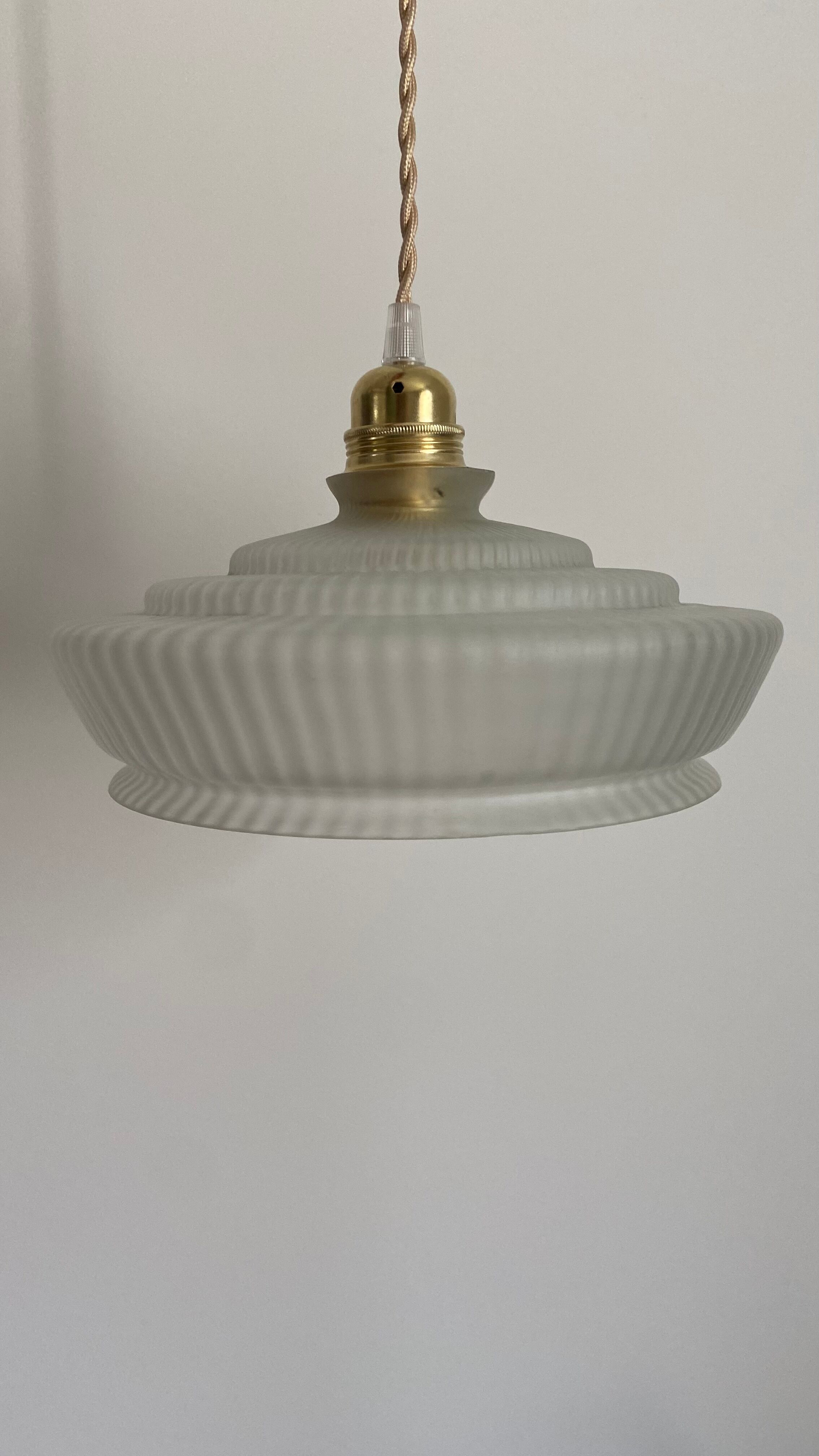 Vintage frosted glass pendant lamp