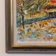 Peinture à l’huile de paysage vintage suédoise moderne du milieu du siècle « Champ fauviste », encadrée