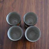 Set of 4 painted wooden egg cups