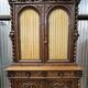 Two-body buffet in solid oak, richly carved in the Renaissance style.