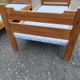 Pair of beds with twin box springs attributed to Maison Regain elm burl