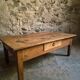 Antique cherry coffee table, rustic farmhouse table with drawer, circa 1750–1800.