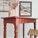 Solid wood desk table with turned legs