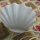 Ceramic and opaline shell lamp France 1970
