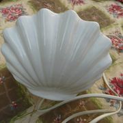 Ceramic and opaline shell lamp France 1970