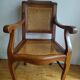 Fauteuil barbier noyer et canage Paris
