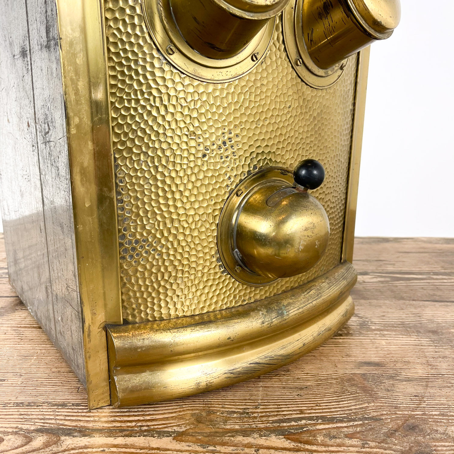 Vintage brass coffee bean dispenser store display