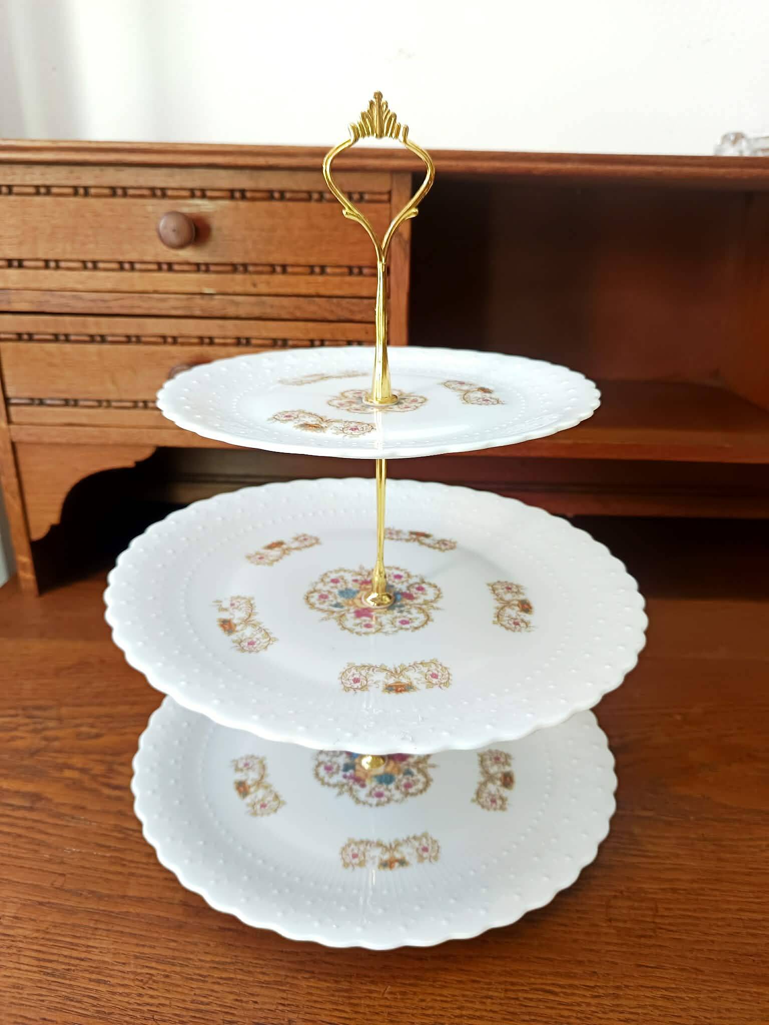 Antique porcelain cake stand
