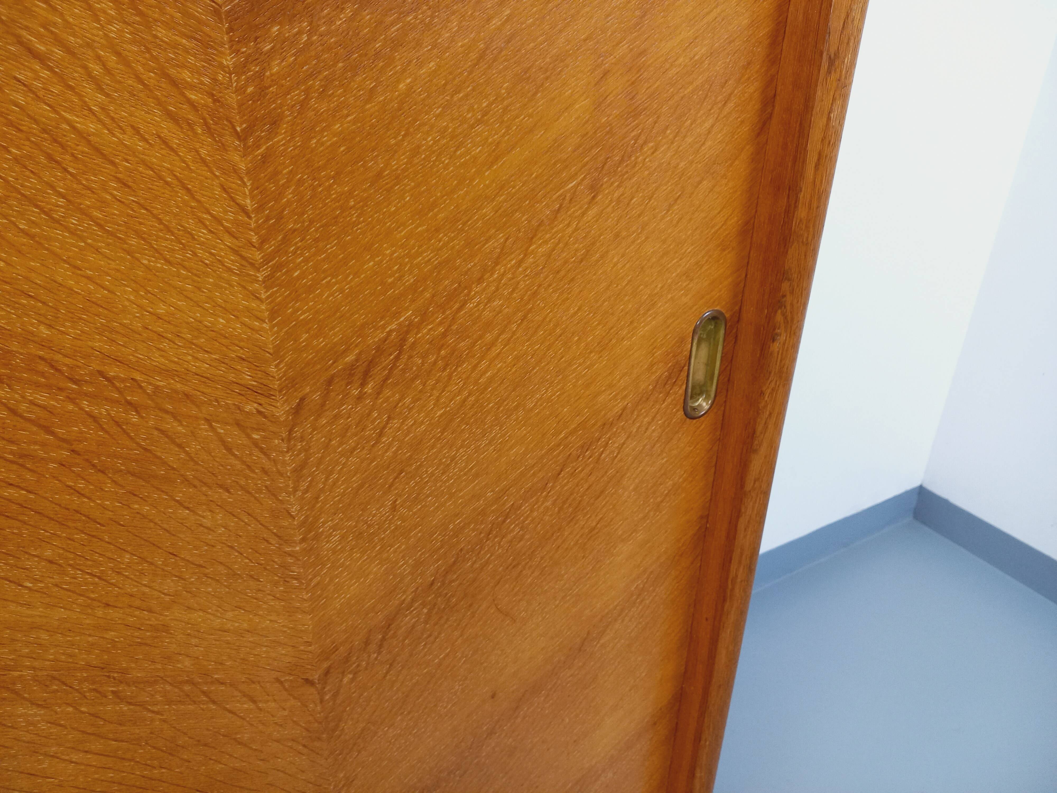 Vintage oak wardrobe from the 1960s.