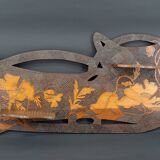 Art Nouveau wall shelf with poppies, France, circa 1900
