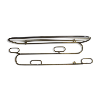 Brass wall coat rack 1970