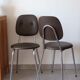 2 chairs 70s in chocolate skaï and chrome metal