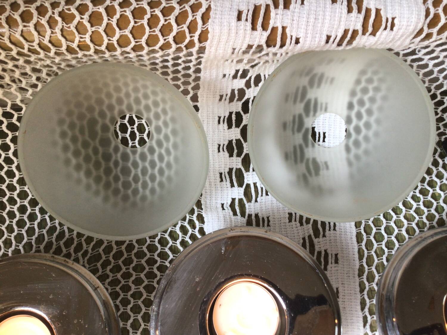 Trio of designer tealight holders