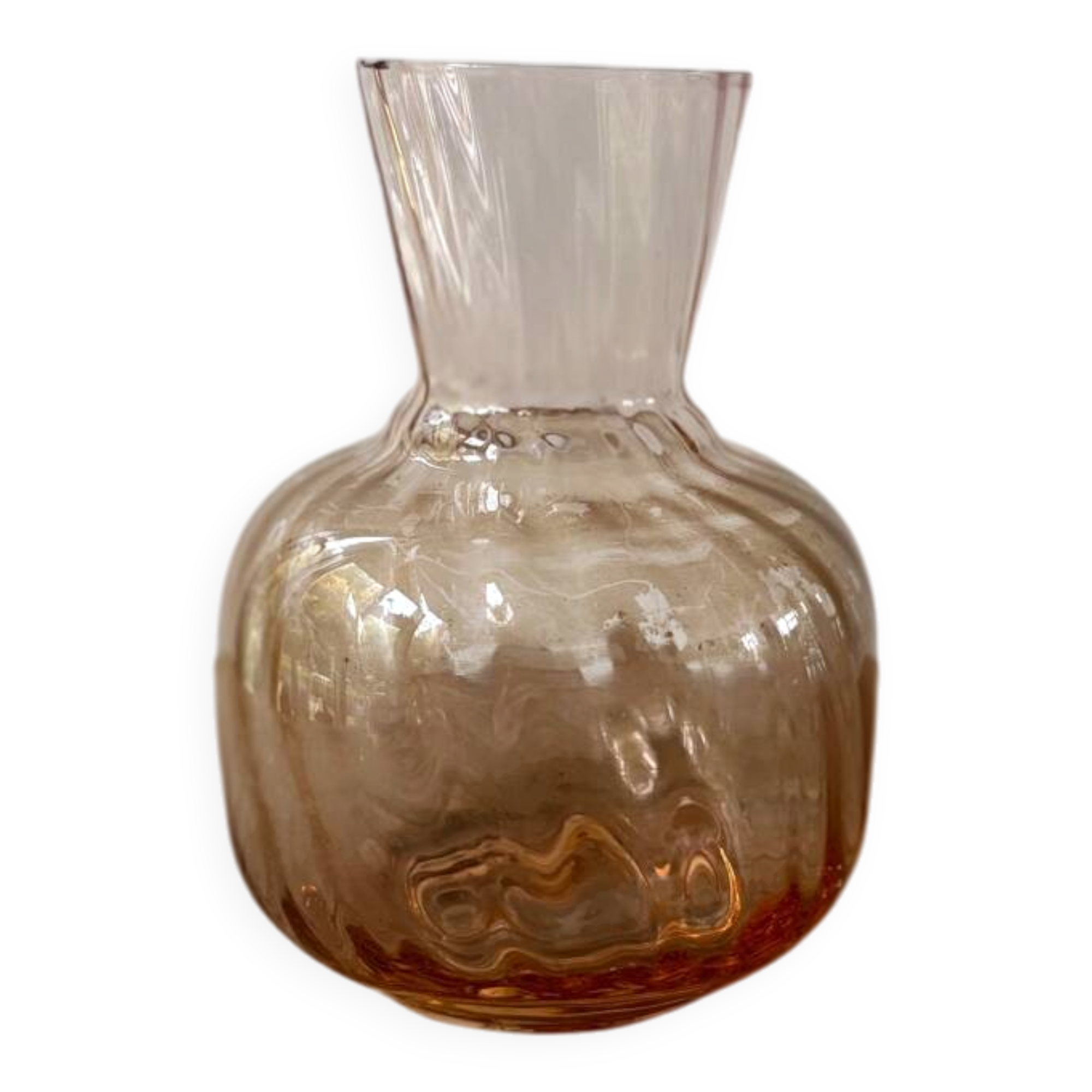 Pink blown glass vase from the 1950s