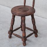 French oak mid-century turned occasional chair