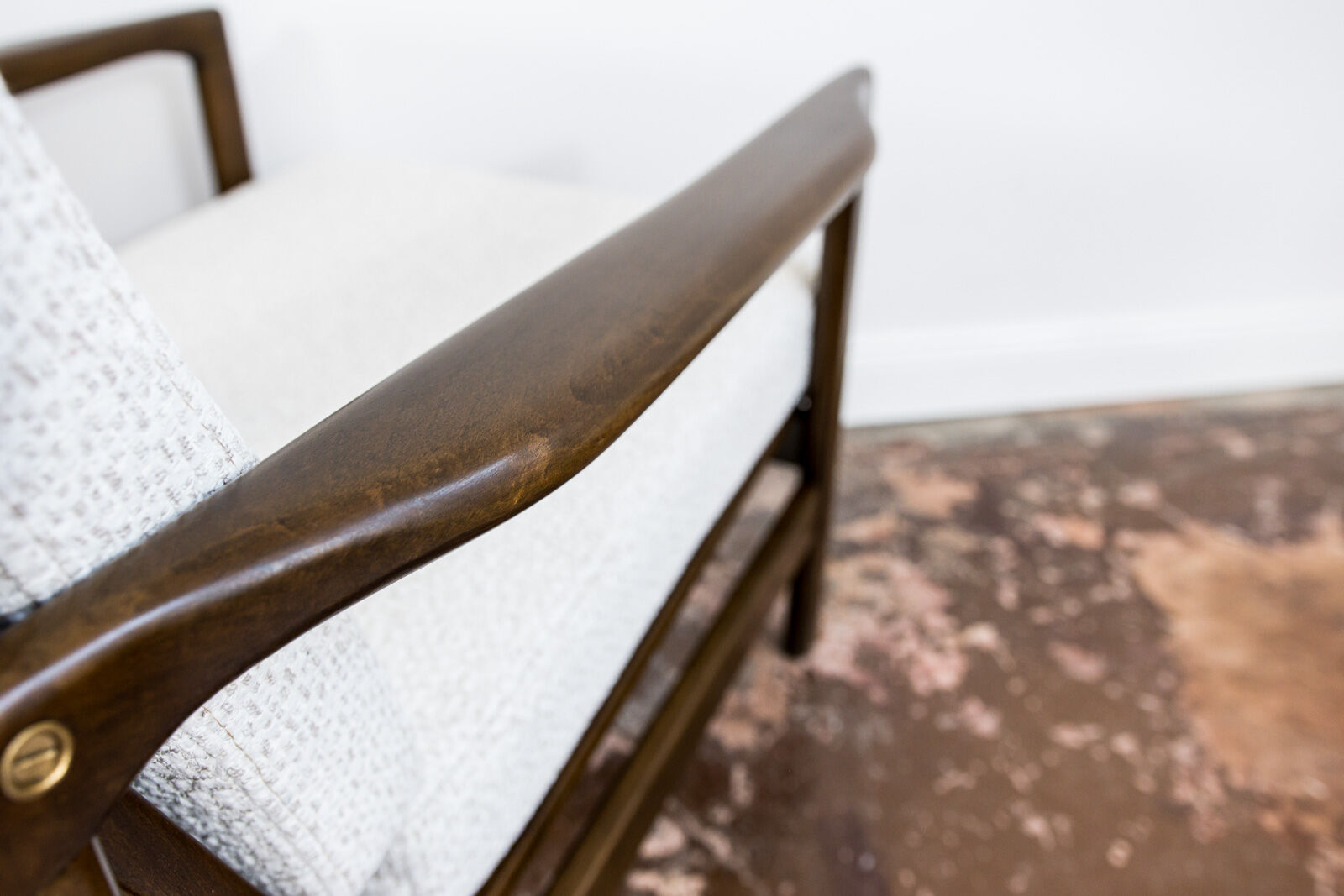 Pair of Restored White Grey B-7522 armchairs by Zenon Bączyk, 1960’s