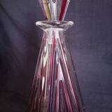 Art Deco carafe in red cut glass, in the style of Karl Palda