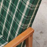 Pair of green patterned armchairs by Ton Bystrice (Thonet) 1960
