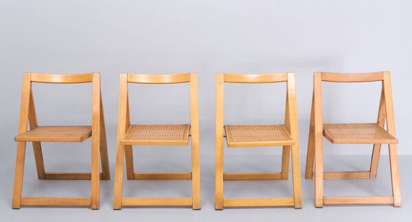 Chaises pliantes en bois de hêtre ZMG Thonet années 1950