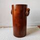 Brutalist sculptural wooden umbrella stand from the 1970s.