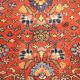 Handwoven rust wool carpet square oriental area rug - 134x136cm