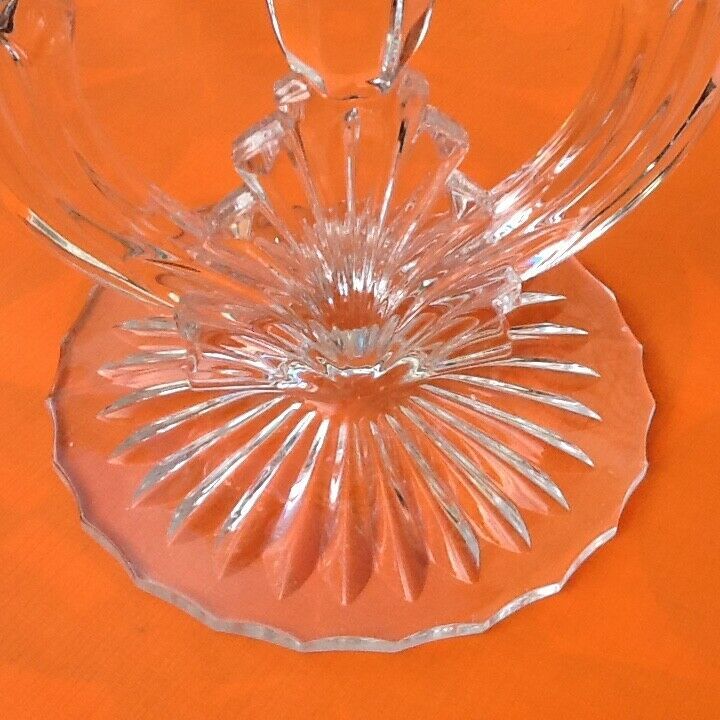 Bougeoir 3 branches verre moulé et ciselé