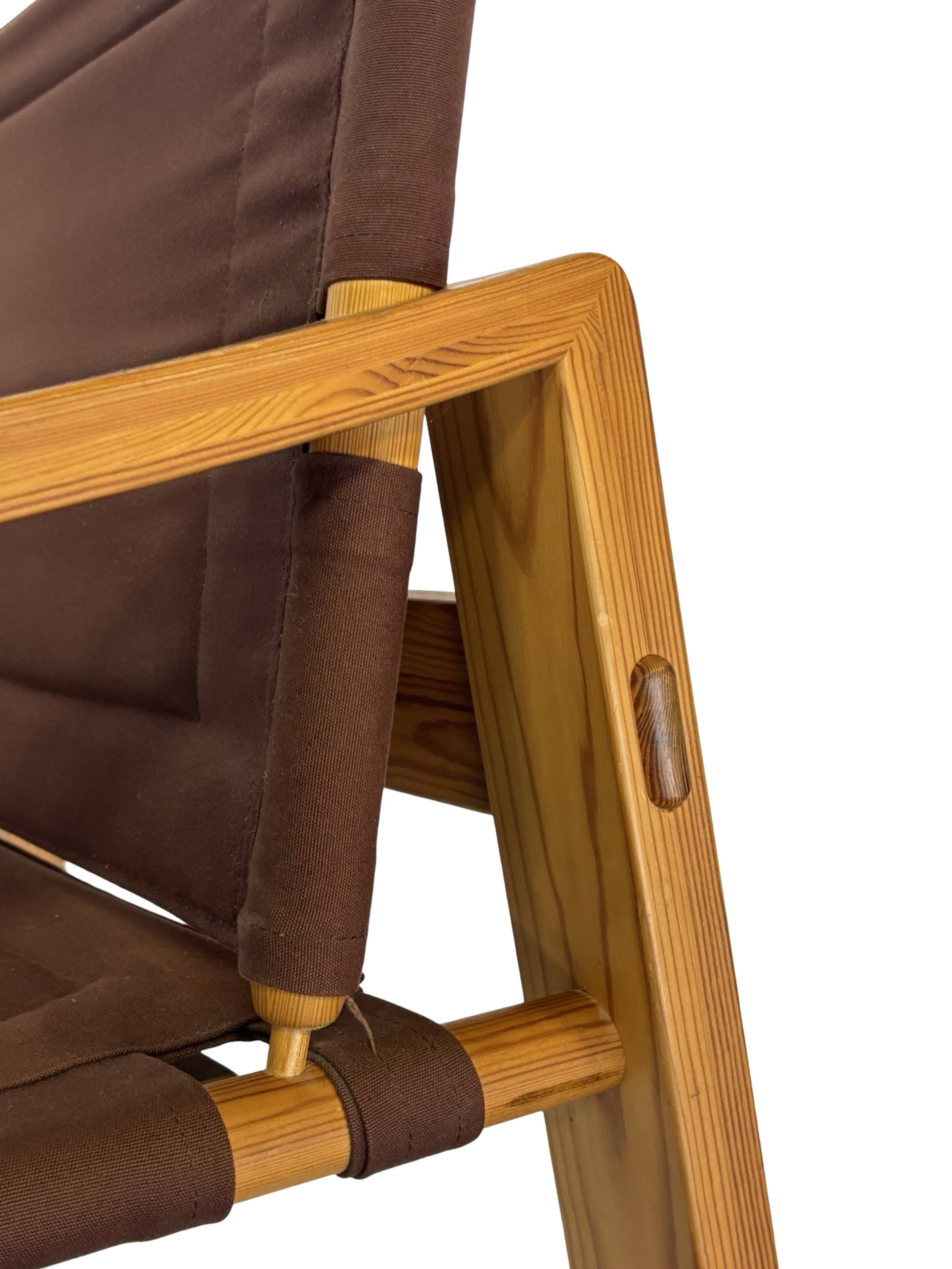 Chaise Safari Vintage Børge Jensen en pin, Danemark, années 1970